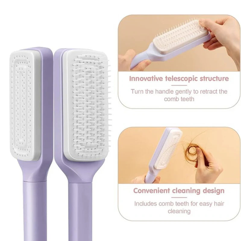 Self-Cleaning Hair Brush — Smooth & Shiny Hair