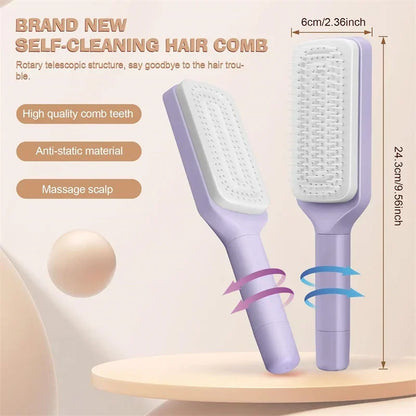 Self-Cleaning Hair Brush — Smooth & Shiny Hair