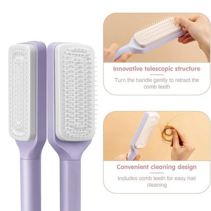 Self-Cleaning Hair Brush — Smooth & Shiny Hair